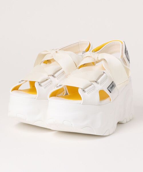 YOSUKE(ヨースケ)の「「YOSUKE/ヨースケ」厚底ベルティッドリボンサンダル(サンダル・レディース・ブラック/ホワイト系その他/アイボリー/ピンク/ライトブルー・22.5/23/23.5/24/24.5)」の3枚目の写真