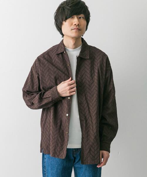 URBAN RESEARCH DOORS(アーバンリサーチドアーズ)の「カラミロングスリーブシャツ(シャツ/ブラウス・メンズ・ブラック/ブラウン/ネイビー・MEDIUM/LARGE)」の2枚目の写真