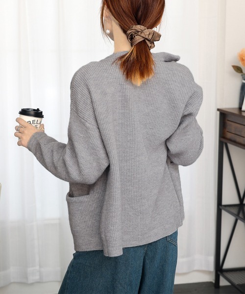 Miniministore(ミニミニストア)の「ニットカーディガン ジップアップアウター(ニット/セーター・レディース・ミント/アイボリー/グレー/ピンク/ベージュ/イエロー/マスタード・FREE)」の19枚目の写真