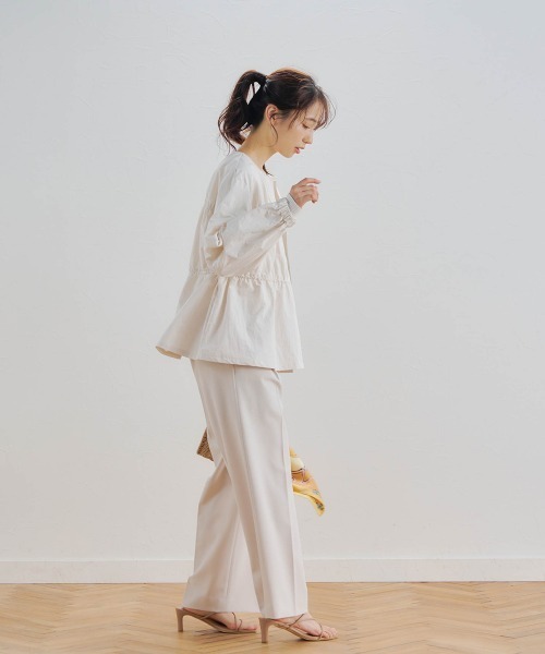 Droite lautreamont(ドロワットロートレアモン)の「ミニリップストップティアードブルゾン≪手洗い可能≫(ブルゾン・レディース・オフホワイト/チャコールグレー・M)」の9枚目の写真