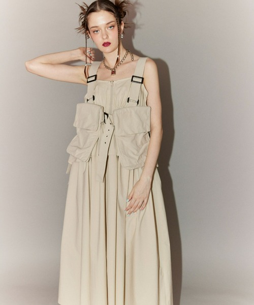 Candy Stripper（キャンディストリッパー）の「W POCKET BELTED ベスト（ベスト・レディース・ベージュ/ブラック・2）」の8枚目の写真