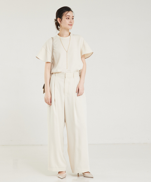 qualite（カリテ）の「【通勤/オケージョン】セットアップ対応ラッパスリーブブラウス（シャツ/ブラウス・レディース・チャコールグレー/アイボリー・フリー）」の9枚目の写真