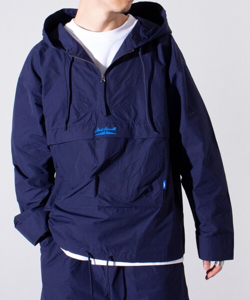 JACK PURCELL（ジャックパーセル）の「【CONVERSE JACK PURCELL】ナイロンアノラックパーカー ロゴ刺繍（ナイロンジャケット・メンズ・ブラック/アイボリー/ネイビー・M/L）」の3枚目の写真