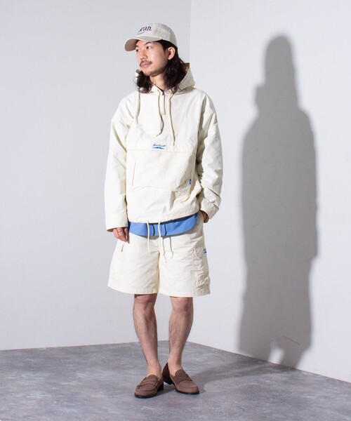 JACK PURCELL（ジャックパーセル）の「【CONVERSE JACK PURCELL】ナイロンアノラックパーカー ロゴ刺繍（ナイロンジャケット・メンズ・ブラック/アイボリー/ネイビー・M/L）」の6枚目の写真