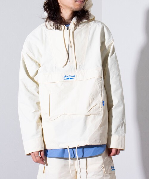 JACK PURCELL（ジャックパーセル）の「【CONVERSE JACK PURCELL】ナイロンアノラックパーカー ロゴ刺繍（ナイロンジャケット・メンズ・ブラック/アイボリー/ネイビー・M/L）」の7枚目の写真