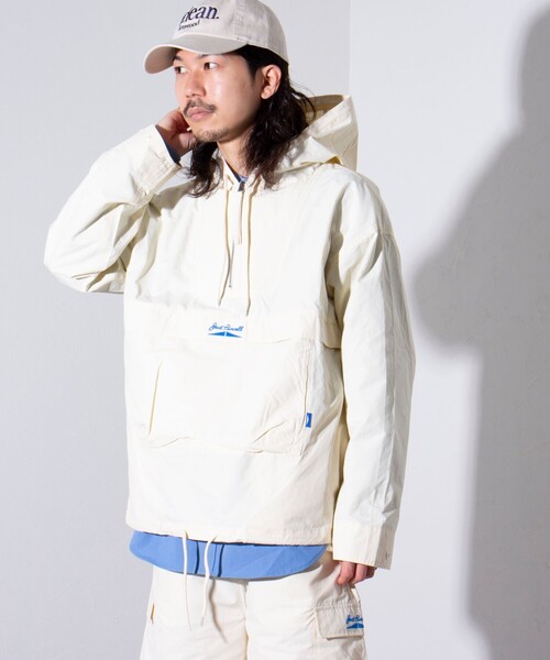 JACK PURCELL（ジャックパーセル）の「【CONVERSE JACK PURCELL】ナイロンアノラックパーカー ロゴ刺繍（ナイロンジャケット・メンズ・ブラック/アイボリー/ネイビー・M/L）」の10枚目の写真