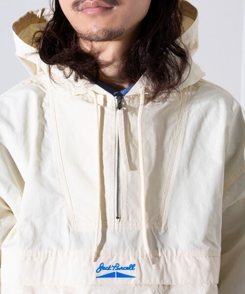 JACK PURCELL（ジャックパーセル）の「【CONVERSE JACK PURCELL】ナイロンアノラックパーカー ロゴ刺繍（ナイロンジャケット・メンズ・ブラック/アイボリー/ネイビー・M/L）」の11枚目の写真