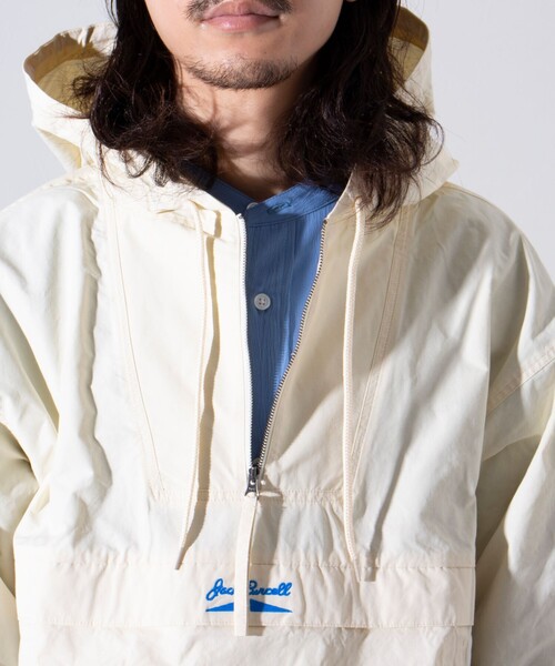 JACK PURCELL（ジャックパーセル）の「【CONVERSE JACK PURCELL】ナイロンアノラックパーカー ロゴ刺繍（ナイロンジャケット・メンズ・ブラック/アイボリー/ネイビー・M/L）」の12枚目の写真