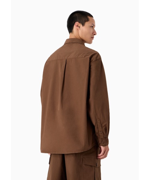 EMPORIO ARMANI(エンポリオアルマーニ)の「【エンポリオ アルマーニ】Emporio Armani Sustainability Values Capsule Collection ポケット付きシャツ オーガニックポプリン ガーメントダイ(シャツ/ブラウス・メンズ・ブラウン・LARGE/MEDIUM/SMALL)」の5枚目の写真