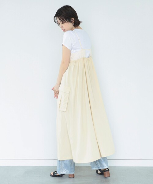 Ray BEAMS（レイビームス）の「Ray BEAMS / カーゴ ポケット キャミ ワンピース（ワンピース・レディース・オリーブ/ベージュ・ONE SIZE）」の6枚目の写真