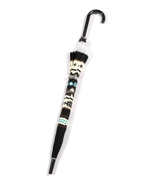BAYFLOW（ベイフロー）の「[ワンタッチ式]BFネイティブ柄ビニール傘65cm（長傘・レディース・ブラック・0）」の5枚目の写真