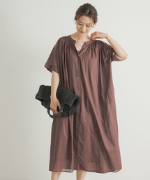 コットンボイルハーフスリーブワンピース