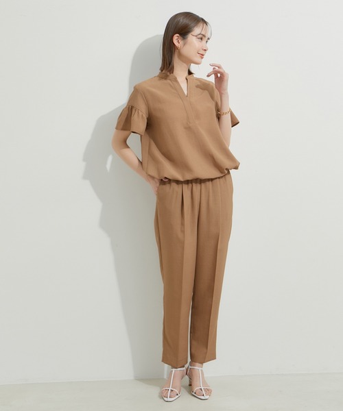 ブラウス シャツ 「セットアップ対応」タンブラーブッチャースキッパーVネックブラウス レディース LE CERCLE par rope' ブラウス シャツ 「セットアップ対応