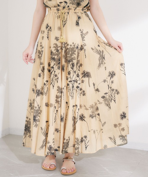KATHARINE ROSS】ボタニカルフラワーマチフレアスカ―ト（スカート  