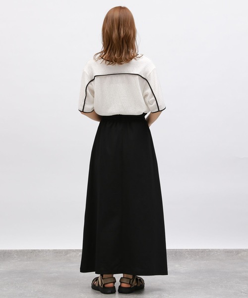 LAKOLE（ラコレ）の「フクレパイピングプルオーバー / 115154（Tシャツ/カットソー・レディース・ブラック/クリーム/オフホワイト・MEDIUM/SMALL）」の6枚目の写真