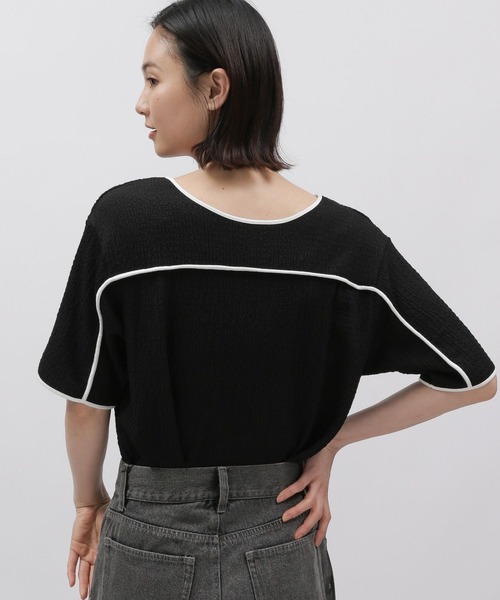 LAKOLE（ラコレ）の「フクレパイピングプルオーバー / 115154（Tシャツ/カットソー・レディース・ブラック/クリーム/オフホワイト・MEDIUM/SMALL）」の10枚目の写真