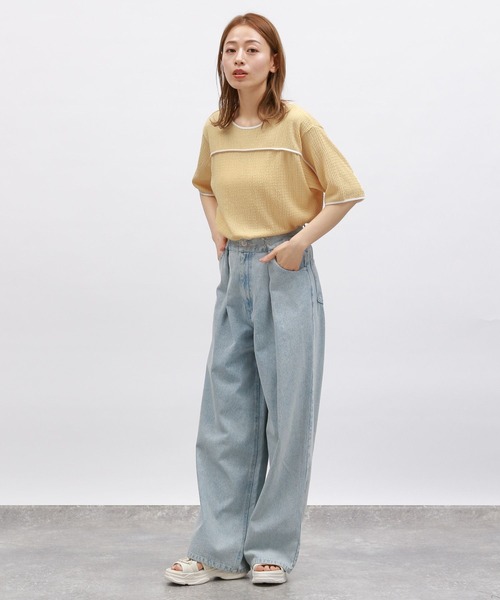 LAKOLE（ラコレ）の「フクレパイピングプルオーバー / 115154（Tシャツ/カットソー・レディース・ブラック/クリーム/オフホワイト・MEDIUM/SMALL）」の11枚目の写真