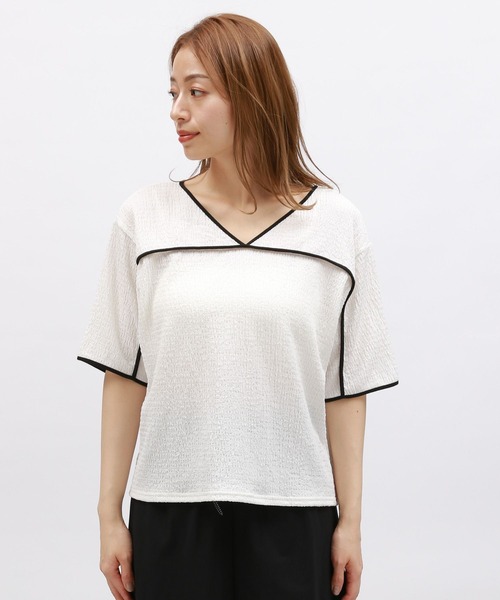 LAKOLE（ラコレ）の「フクレパイピングプルオーバー / 115154（Tシャツ/カットソー・レディース・ブラック/クリーム/オフホワイト・MEDIUM/SMALL）」の16枚目の写真