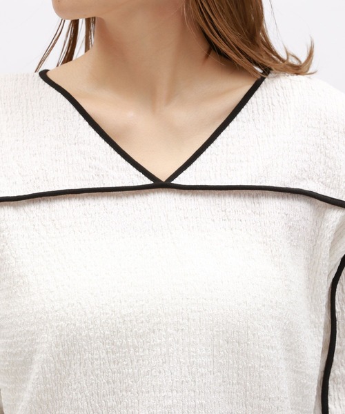 LAKOLE（ラコレ）の「フクレパイピングプルオーバー / 115154（Tシャツ/カットソー・レディース・ブラック/クリーム/オフホワイト・MEDIUM/SMALL）」の19枚目の写真