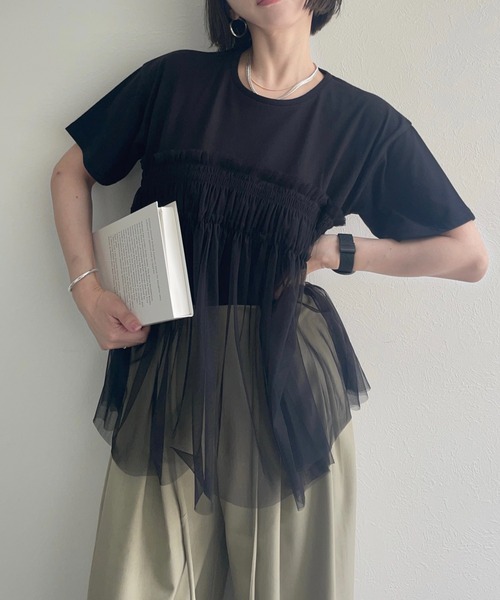 コムデギャルソン チュール ドッキング カットソー　Tシャツ コムデギャルソンCOMME des GARCONS Tシャツドッキングクルー