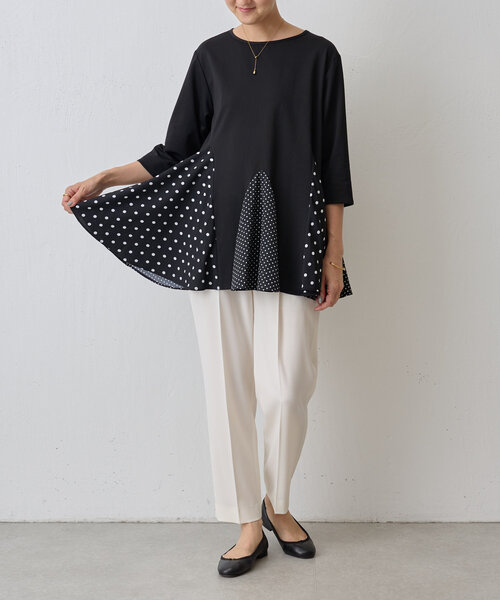 極美品　ビアズリー　BEARDSLEY♡ドットヘムフレアチュニック　完売品　黒白 BEARDSLEY（ビアズリー）の「ドットヘムフレアチュニック