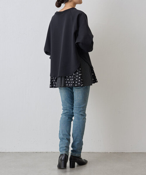未使用BEARDSLEYヘムフレアチュニック BEARDSLEY ヘムフレアチュニックブラック