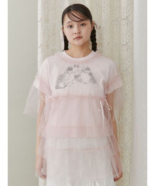 merry jenny（メリージェニー）の「ティアードチュールtops（Tシャツ