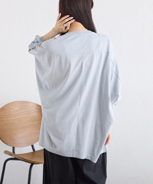 PUAL CE CIN(ピュアルセシン)の「汗に負けない!チュニックTシャツ(Tシャツ/カットソー・レディース・ベージュ/サックスブルー/イエロー/オフホワイト・FREE)」の6枚目の写真