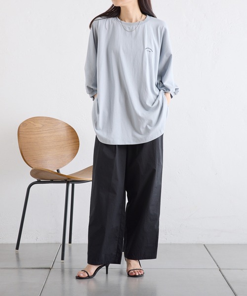PUAL CE CIN(ピュアルセシン)の「汗に負けない!チュニックTシャツ(Tシャツ/カットソー・レディース・ベージュ/サックスブルー/イエロー/オフホワイト・FREE)」の7枚目の写真