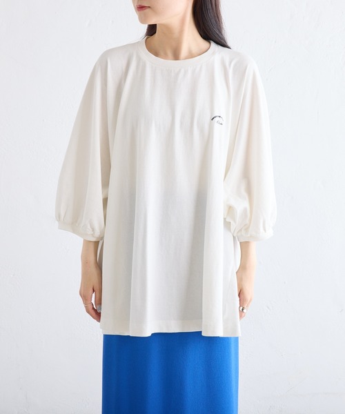 PUAL CE CIN(ピュアルセシン)の「汗に負けない!チュニックTシャツ(Tシャツ/カットソー・レディース・ベージュ/サックスブルー/イエロー/オフホワイト・FREE)」の11枚目の写真