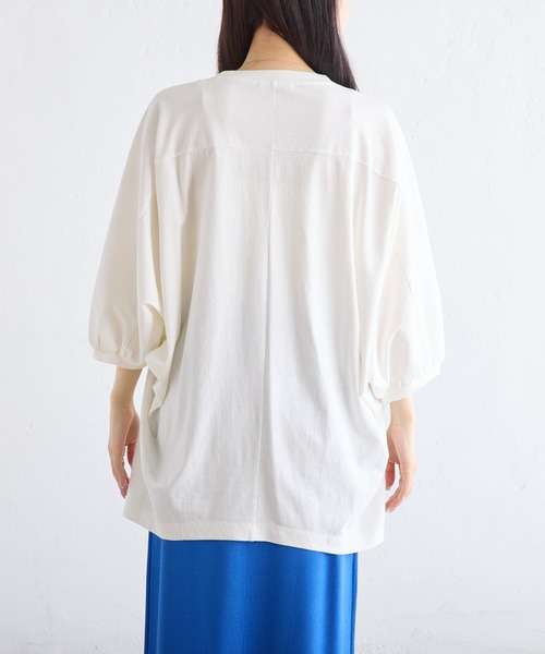 PUAL CE CIN(ピュアルセシン)の「汗に負けない!チュニックTシャツ(Tシャツ/カットソー・レディース・ベージュ/サックスブルー/イエロー/オフホワイト・FREE)」の13枚目の写真