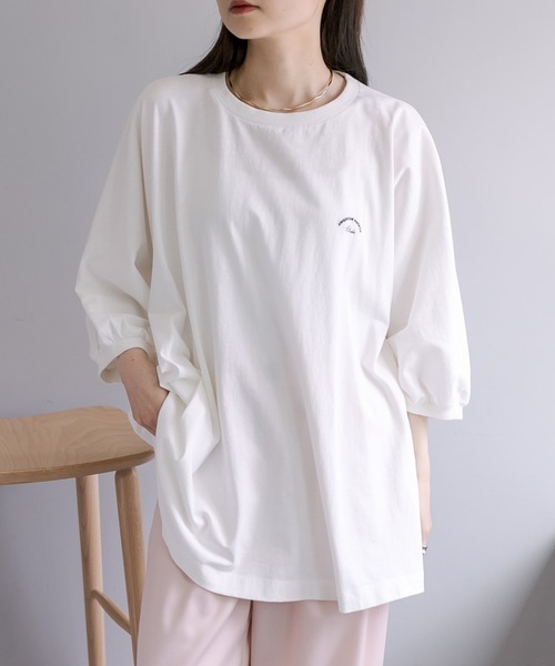 PUAL CE CIN(ピュアルセシン)の「汗に負けない!チュニックTシャツ(Tシャツ/カットソー・レディース・ベージュ/サックスブルー/イエロー/オフホワイト・FREE)」の15枚目の写真