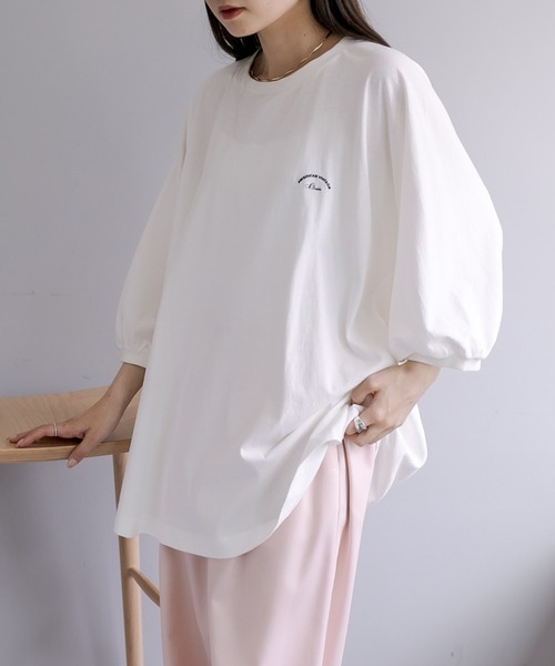 PUAL CE CIN(ピュアルセシン)の「汗に負けない!チュニックTシャツ(Tシャツ/カットソー・レディース・ベージュ/サックスブルー/イエロー/オフホワイト・FREE)」の16枚目の写真