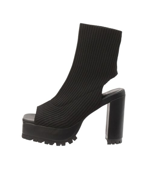 GYDA（ジェイダ）の「オープンリブニットタンクソールブーツ（ブーツ・レディース・ベージュ/ブラック・SMALL/MEDIUM/LARGE）」の15枚目の写真