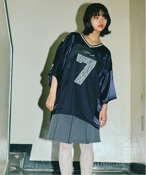 led.tokyo(レッドトウキョウ)の「【led.tokyo】2000archives × led tokyoフットボールTシャツ(Tシャツ/カットソー・レディース・ネイビー・FREE)」の8枚目の写真