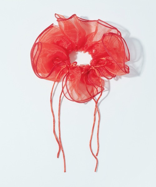 GOLDY（ゴールディ）の「リボン ハング チュール ビッグ シュシュ（シュシュ・レディース・ピンク/ブルー/アイボリー/ブラック/レッド・FREE）」の7枚目の写真