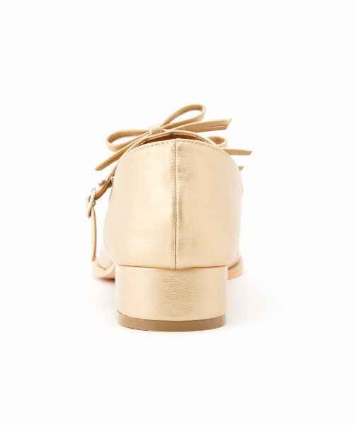 Casselini（キャセリーニ）の「CASSELINI/キャセリーニ/ギャザーリボンパンプス（パンプス・レディース・アイボリー/ブラック・23.5/24/24.5/24.0）」の4枚目の写真