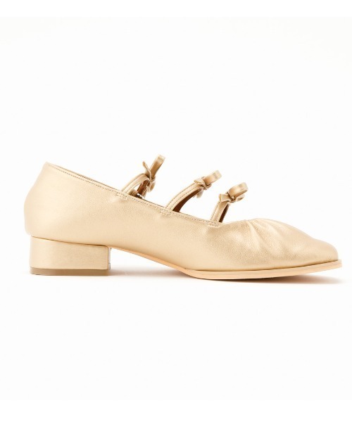 Casselini（キャセリーニ）の「CASSELINI/キャセリーニ/ギャザーリボンパンプス（パンプス・レディース・アイボリー/ブラック・23.5/24/24.5/24.0）」の5枚目の写真