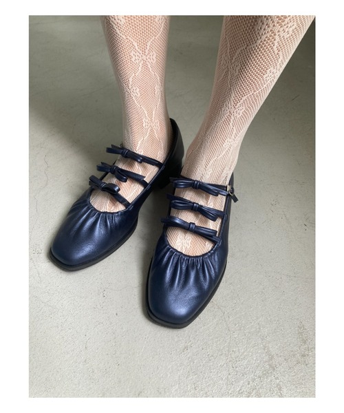 Casselini（キャセリーニ）の「CASSELINI/キャセリーニ/ギャザーリボンパンプス（パンプス・レディース・アイボリー/ブラック・23.5/24/24.5/24.0）」の12枚目の写真