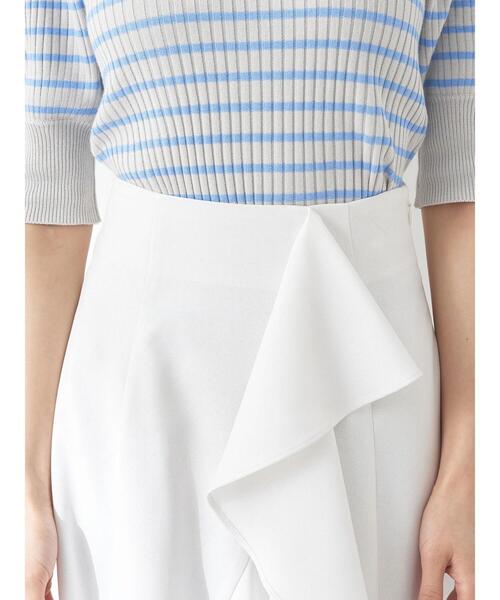 earth music&ecology（アースミュージックアンドエコロジー）の「アシメペプラムフレアバックレースミディ丈スカート（スカート・レディース・ブルー/ブラック/ホワイト・S/M）」の17枚目の写真