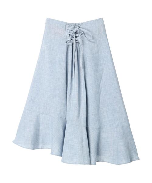 earth music&ecology（アースミュージックアンドエコロジー）の「アシメペプラムフレアバックレースミディ丈スカート（スカート・レディース・ブルー/ブラック/ホワイト・S/M）」の13枚目の写真