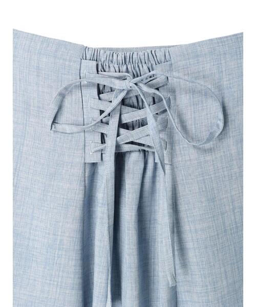 earth music&ecology（アースミュージックアンドエコロジー）の「アシメペプラムフレアバックレースミディ丈スカート（スカート・レディース・ブルー/ブラック/ホワイト・S/M）」の8枚目の写真