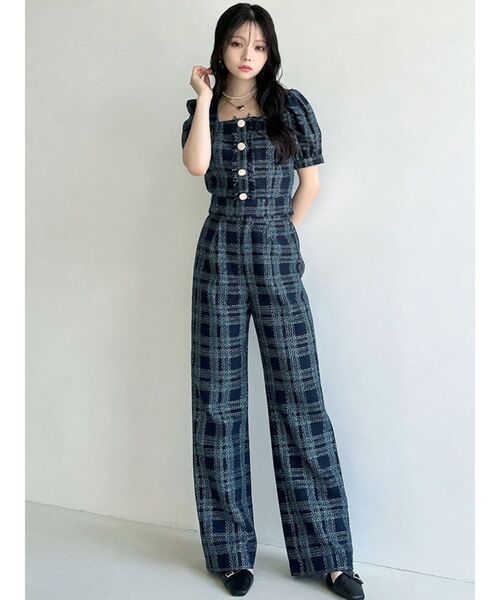 RESEXXY（リゼクシー）の「ツイードコンパクトブラウス【セットアップ着用可能】（シャツ/ブラウス・レディース・ブルー/ブラック/パープル・FREE）」の6枚目の写真