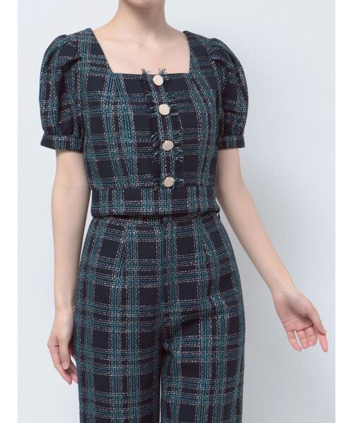 RESEXXY（リゼクシー）の「ツイードコンパクトブラウス【セットアップ着用可能】（シャツ/ブラウス・レディース・ブルー/ブラック/パープル・FREE）」の21枚目の写真