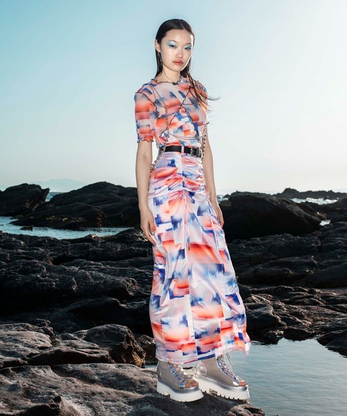 HARE（ハレ）の「【Fashionart Mag LADIES】ギャザーナロースカート（スカート・レディース・オフホワイト/ブラック・FREE）」の11枚目の写真