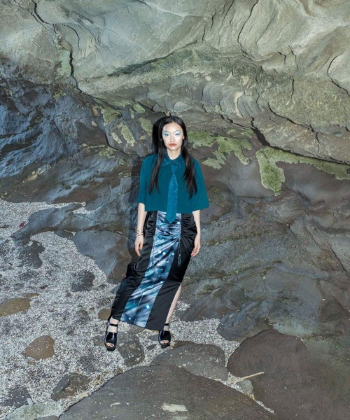 HARE（ハレ）の「【Fashionart Mag LADIES】ギャザーナロースカート（スカート・レディース・オフホワイト/ブラック・FREE）」の9枚目の写真