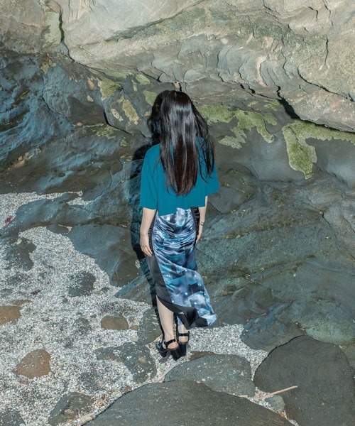 HARE（ハレ）の「【Fashionart Mag LADIES】ギャザーナロースカート（スカート・レディース・オフホワイト/ブラック・FREE）」の8枚目の写真