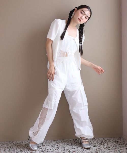 one after another NICE CLAUP(ワンアフターアナザーナイスクラップ)の「サイドレースカーゴパンツ(カーゴパンツ・レディース・ピンク/ホワイト/チャコールグレー/ホワイト系その他・FREE)」の13枚目の写真
