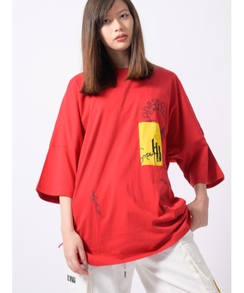 RE730（アールイーセブンサーティー）の「RE730 サークルロゴビッグドルマンスリーブTシャツ（Tシャツ/カットソー・メンズ・オフホワイト/ブラック/レッド・MEDIUM/X-LARGE/LARGE）」の5枚目の写真