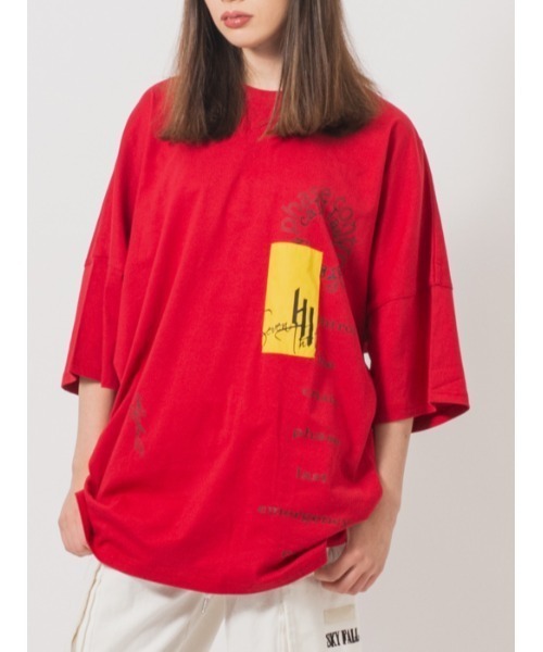 RE730（アールイーセブンサーティー）の「RE730 サークルロゴビッグドルマンスリーブTシャツ（Tシャツ/カットソー・メンズ・オフホワイト/ブラック/レッド・MEDIUM/X-LARGE/LARGE）」の6枚目の写真